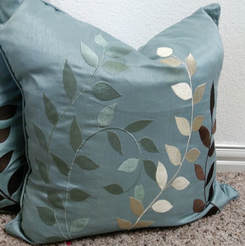 Baby Blue Down Feather Pillows Set of 2
